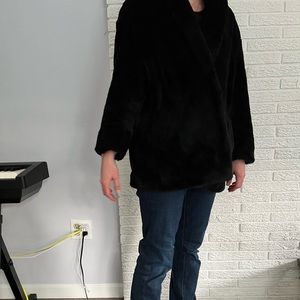Faux fur black coat